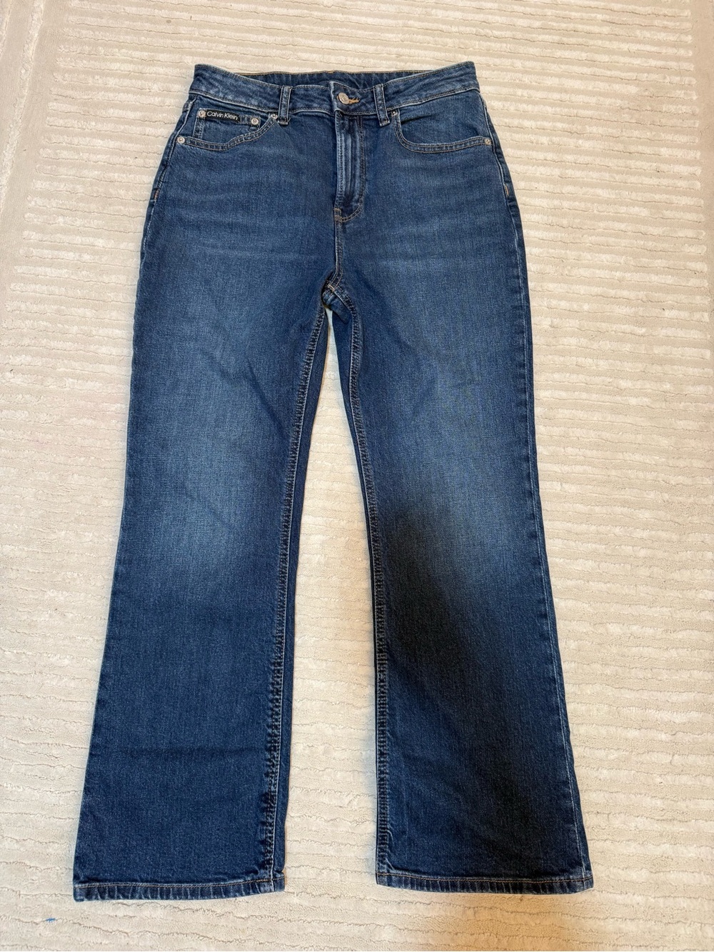 Calvin Klein High Rise Flare Crop Jeans Women’s W29 Blue Asteroid